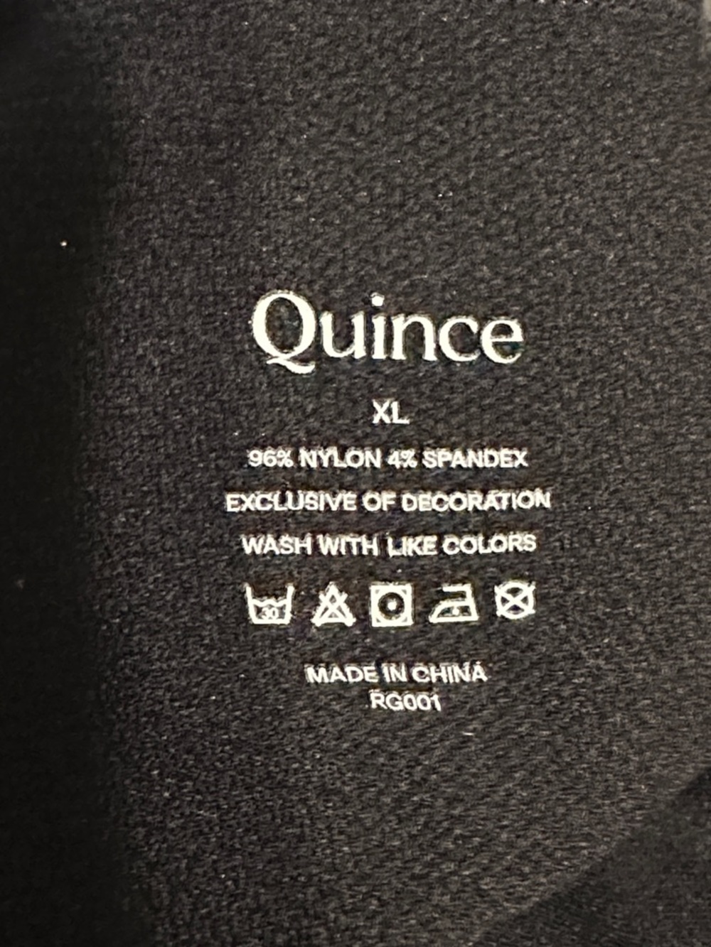 Quince Black Performance Long Sleeve Top XL Athletic Stretch Nylon Spandex - Picture 10 of 10